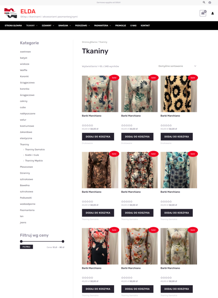 sklep internetowy z tkaninami
