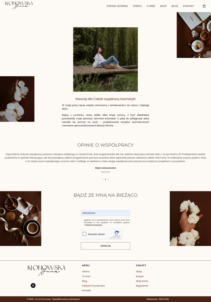 strona internetowa Anna Klonowska