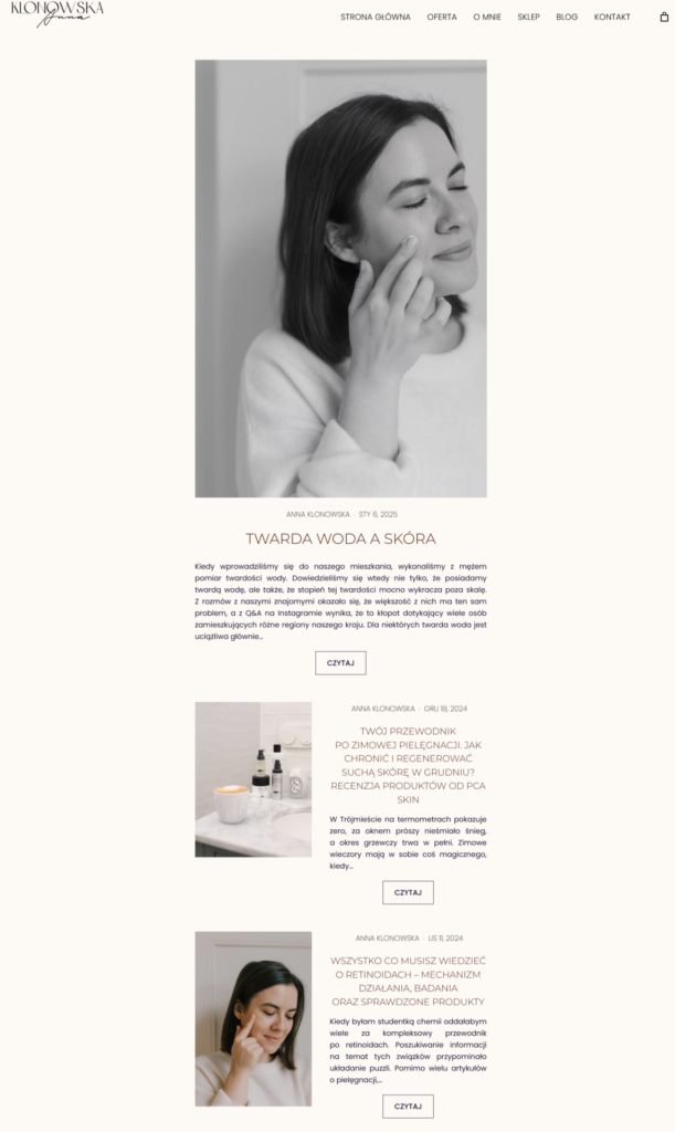 strona internetowa Anna Klonowska