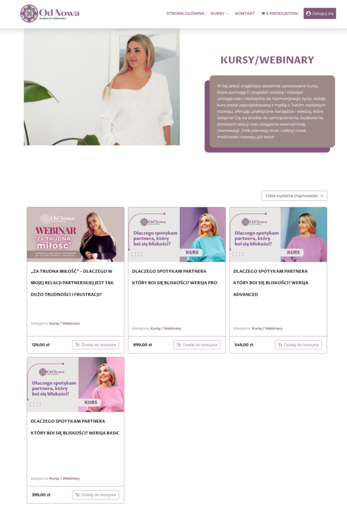 strona internetowa Ewelina Nalborska